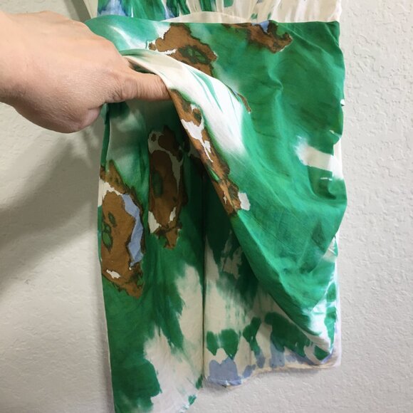 Zara NWT Size Small Green Short Abstract Tie Dye Dress - Picture 5 of 16